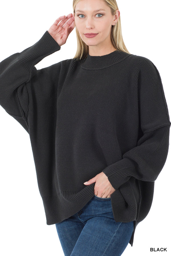 Zenana Oversized V Neck Tunic Sweatshirt - kentlyn's