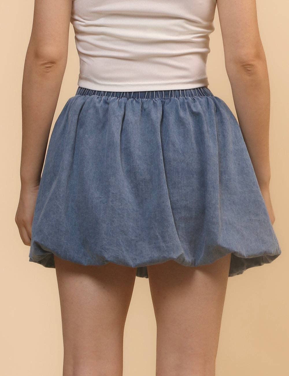 Sweetkama - Ladies Denim Bubble Mini Skirt