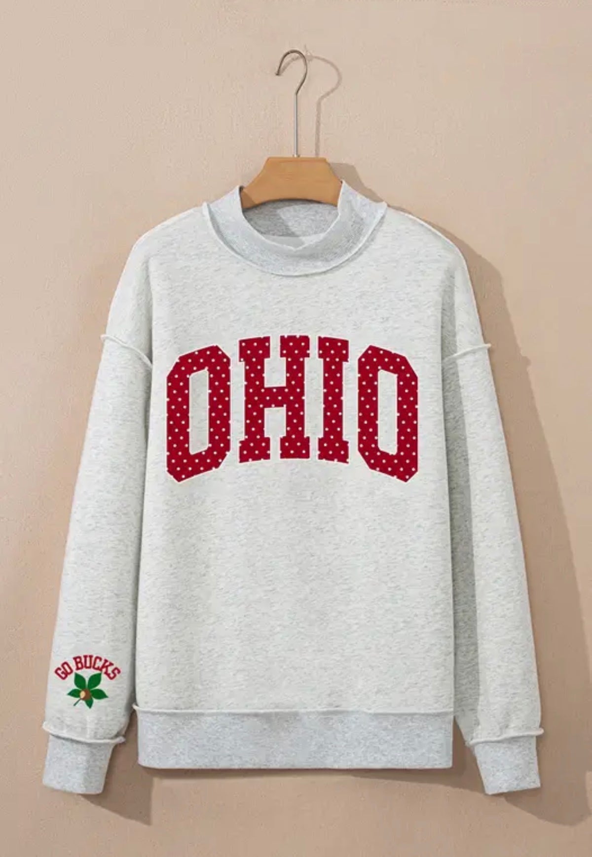 OHIO custom polka dot applique mock neck