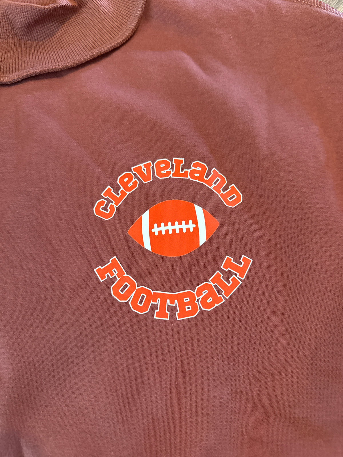 Who let the dawgs out brown mock neck