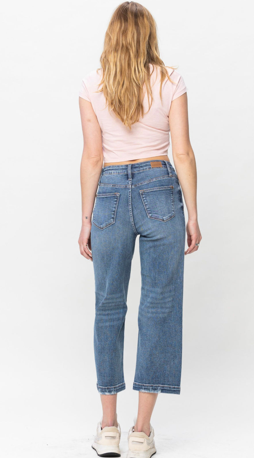 Judy Blue High Waist Vintage Wash Crop Wide Leg