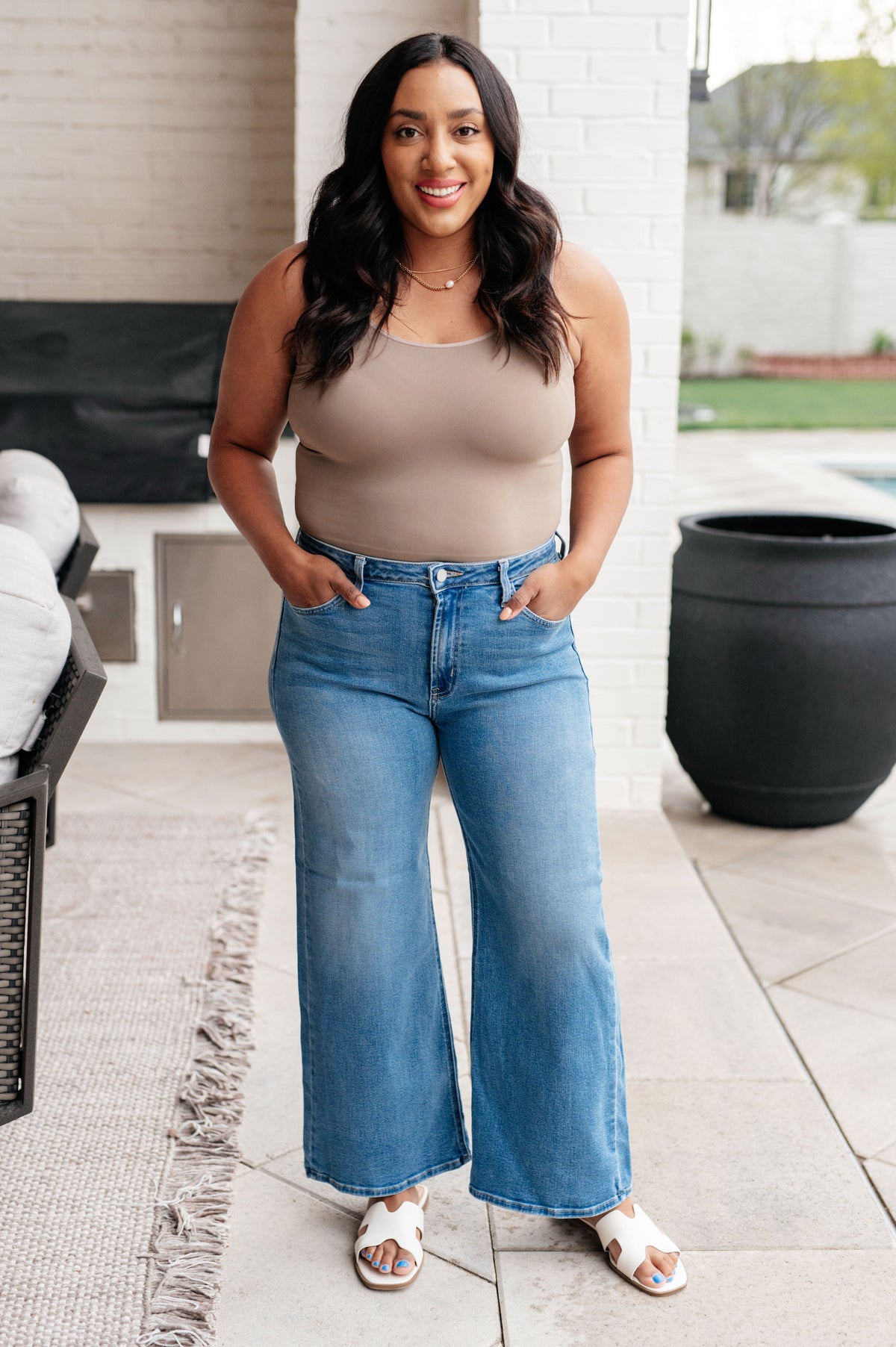 Judy Blue Hayes High Rise Wide Leg Crop Jeans