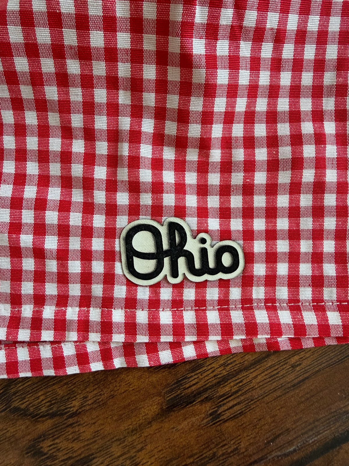 Gingham leather patch shorts