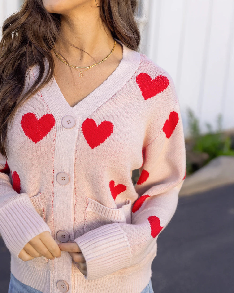 Grace and Lace knit heart cardigan in hearts