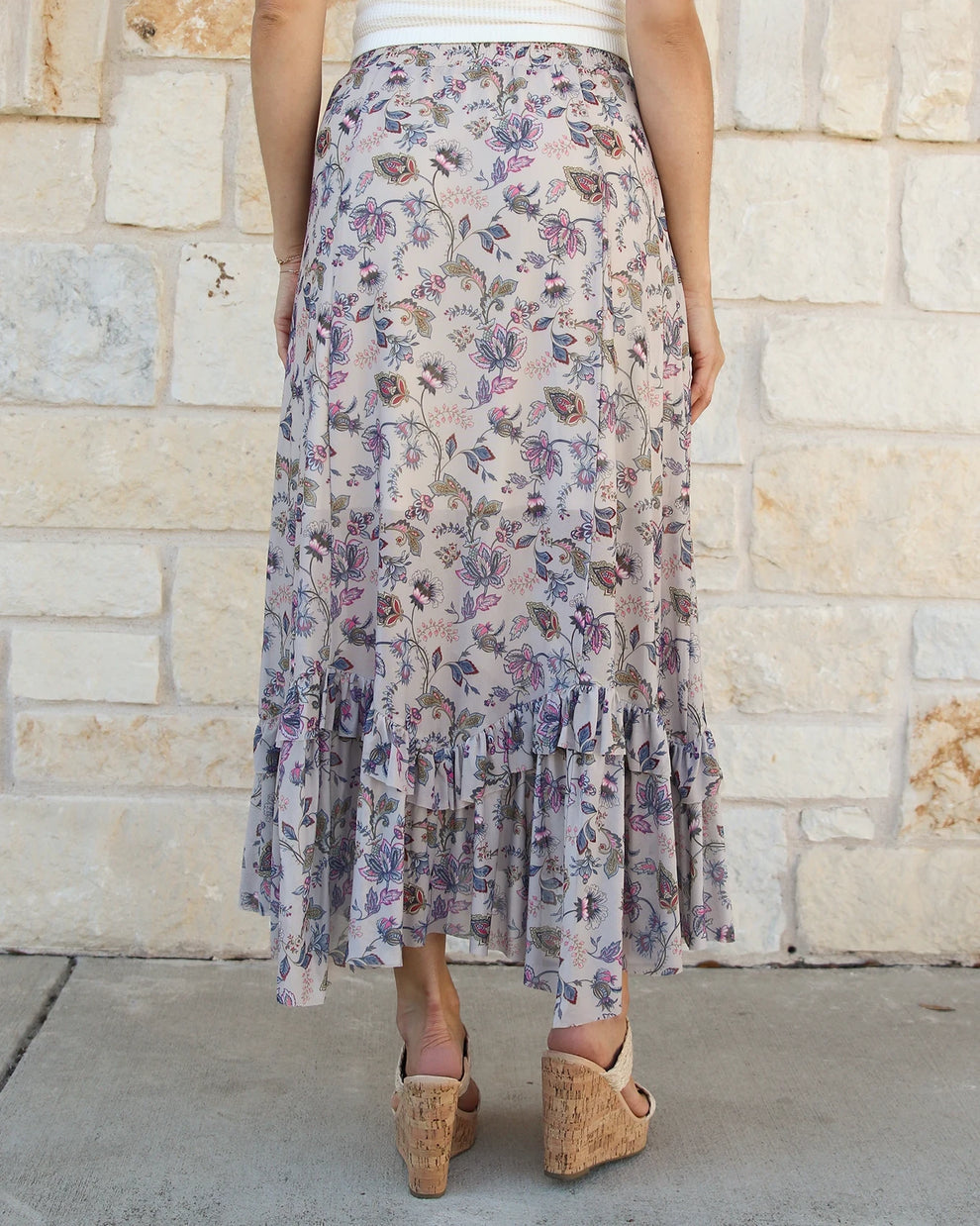 Grace and lace Mesh Floral Maxi Skirt