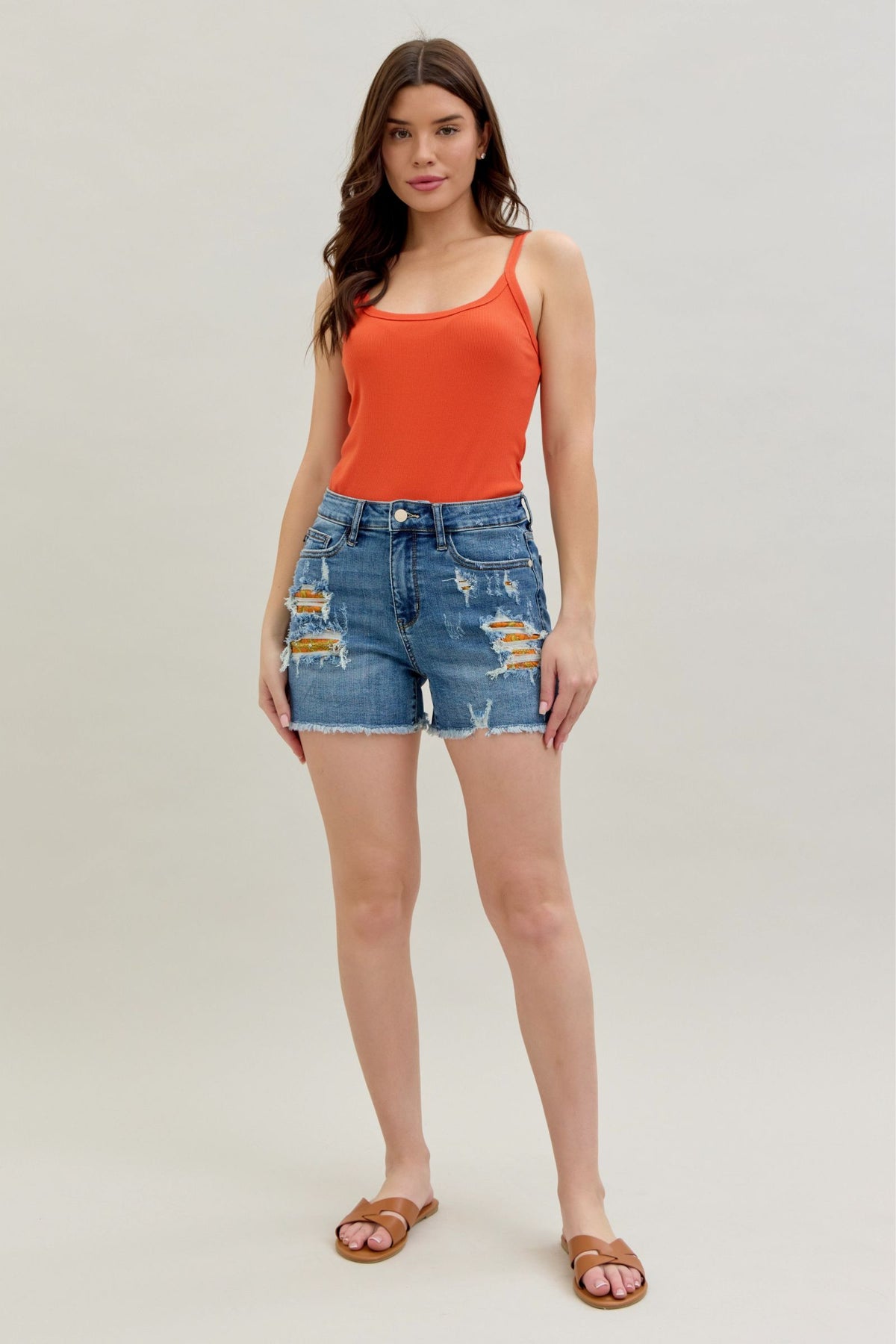 Judy Blue high waisted browns inspired cut off shorts