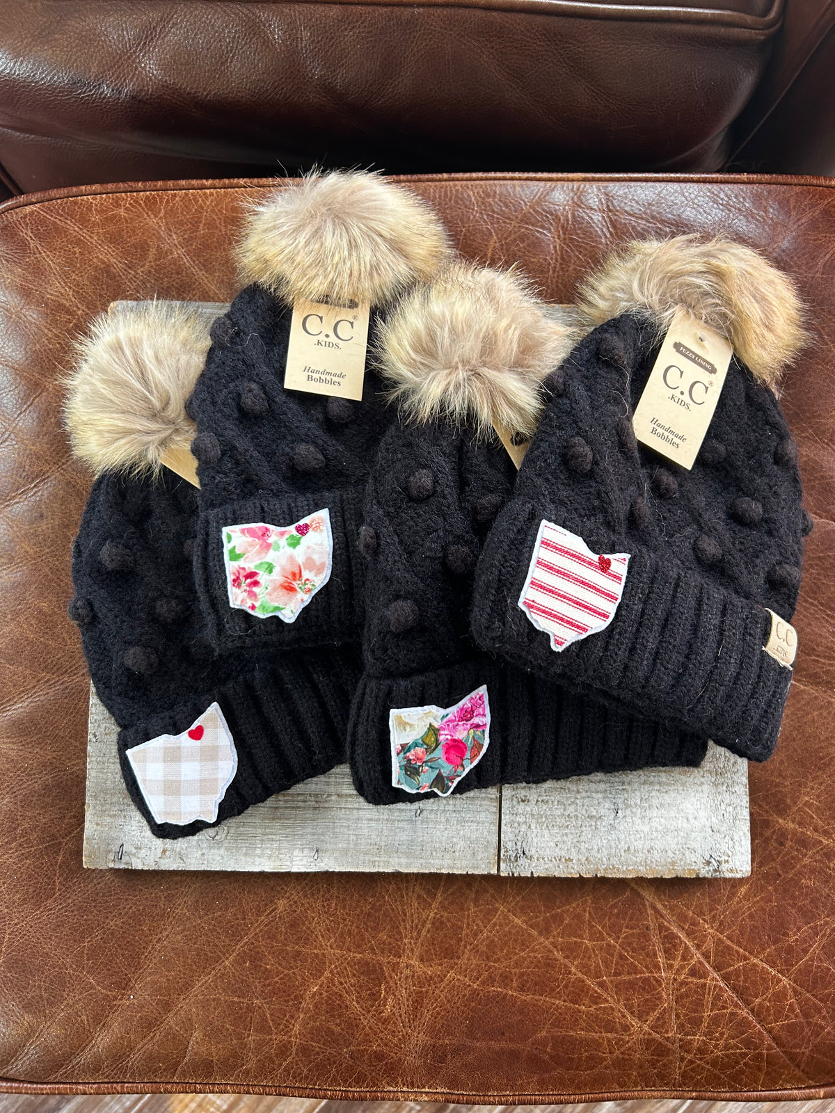 Kids pom hats