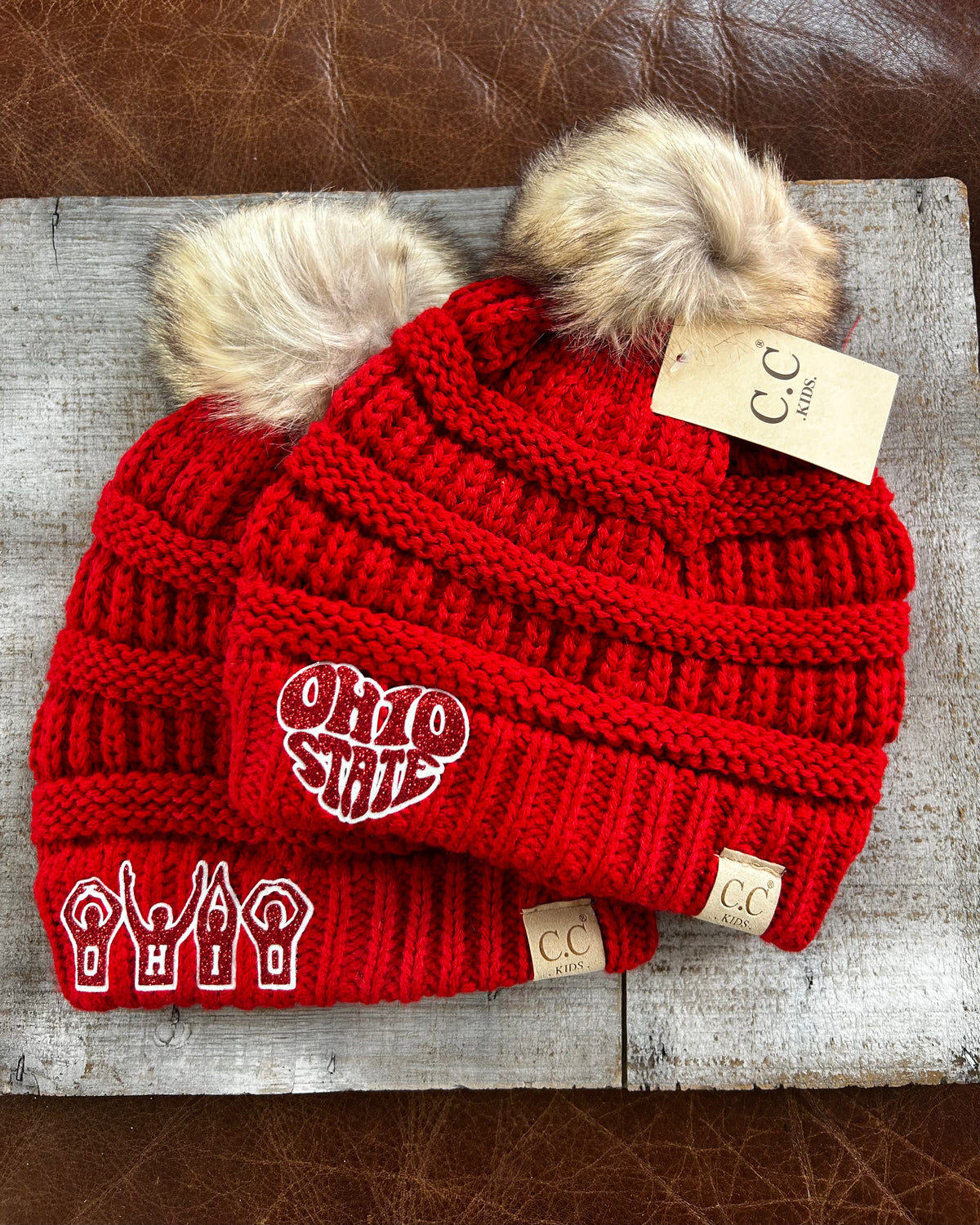 Kids pom hats