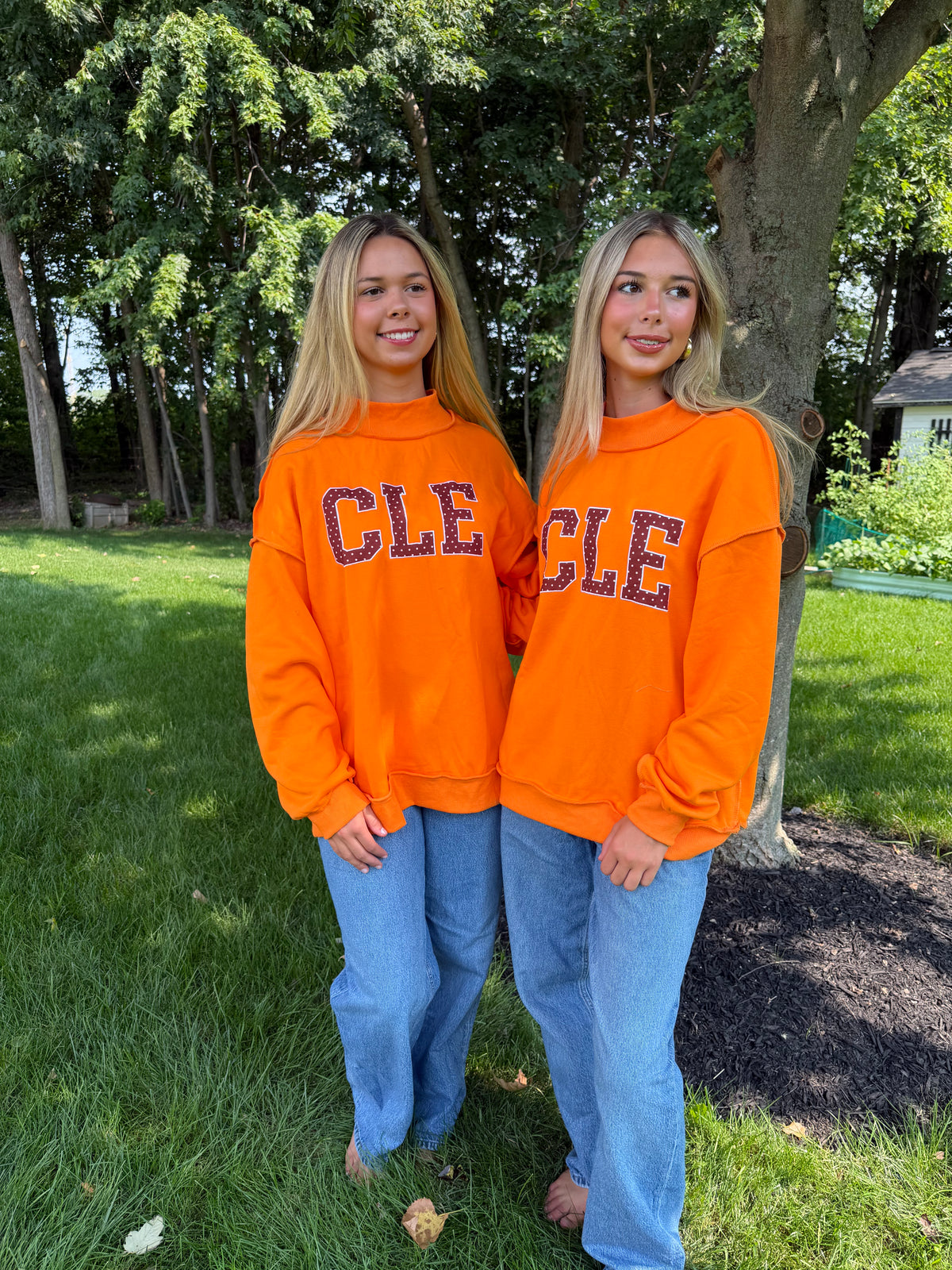 CLE stand out orange mock neck