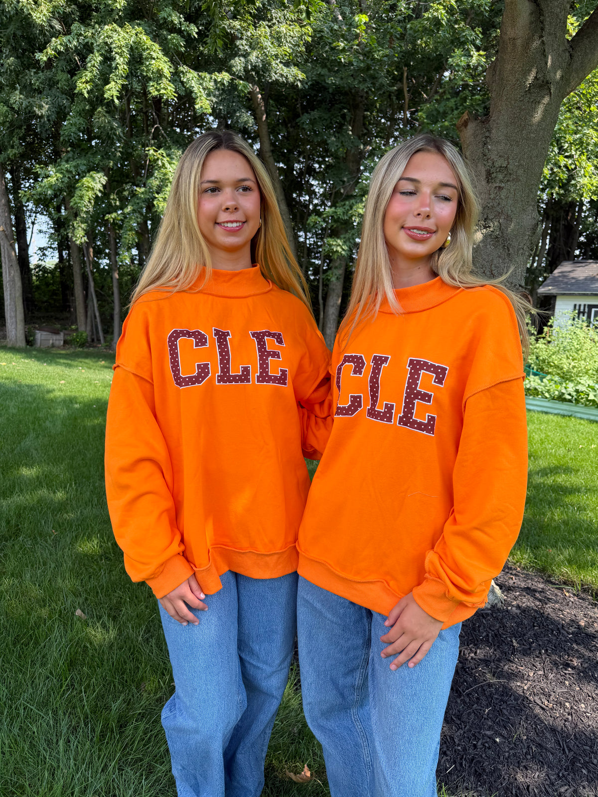 CLE stand out orange mock neck