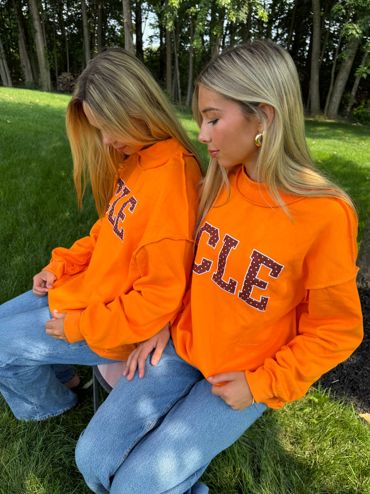 CLE stand out orange mock neck