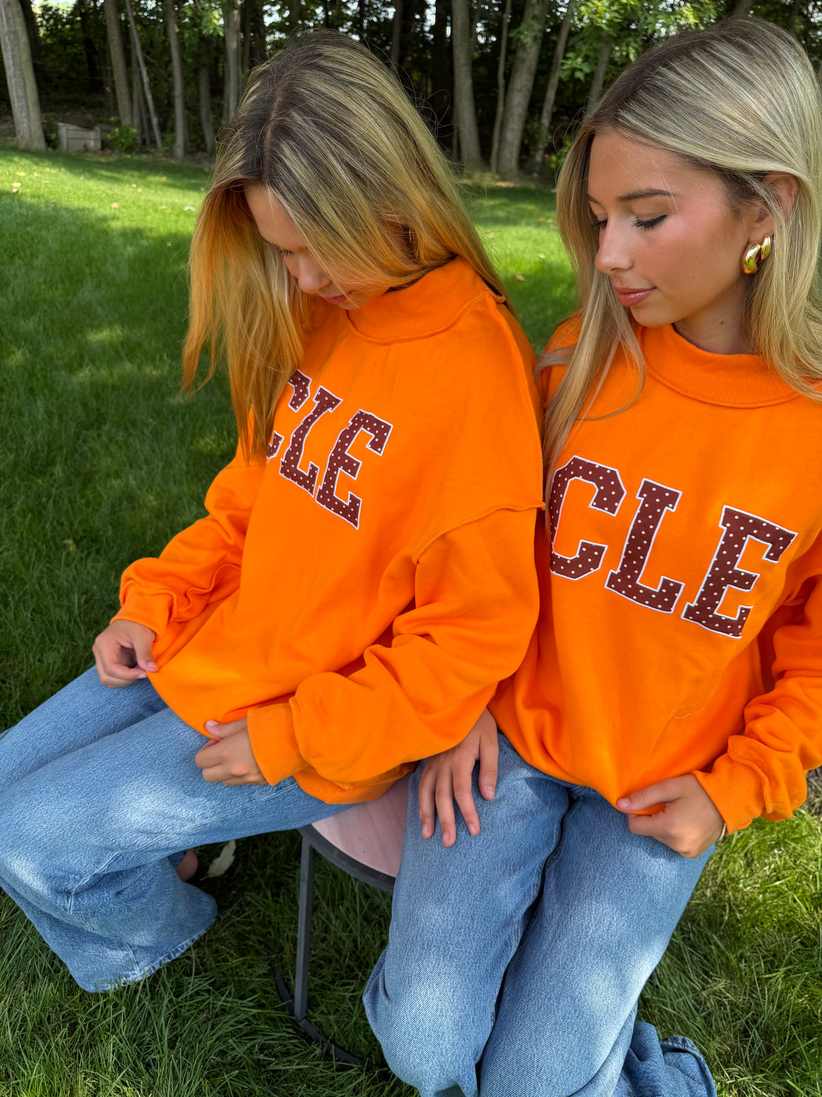 CLE stand out orange mock neck