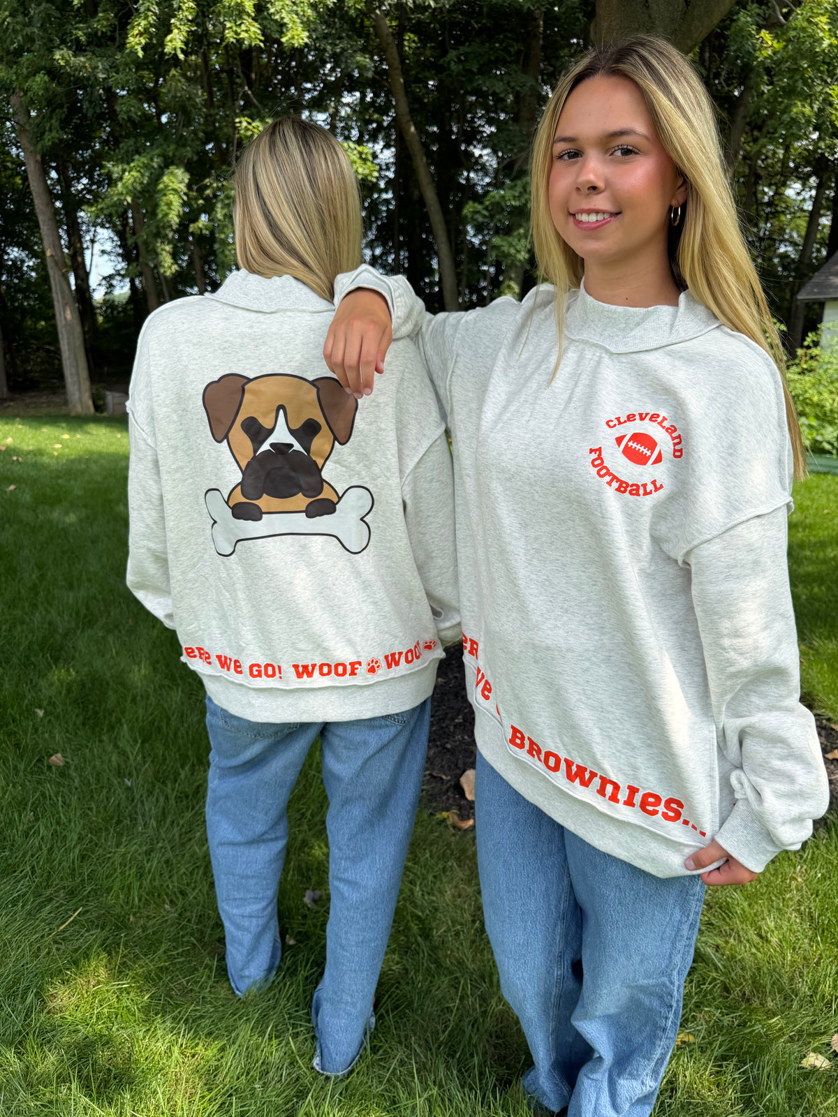 Who let the dawgs out mock neck