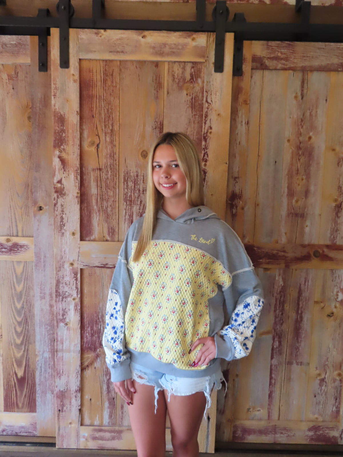 Boho Oversized Patchwork Floral The Land hoodie