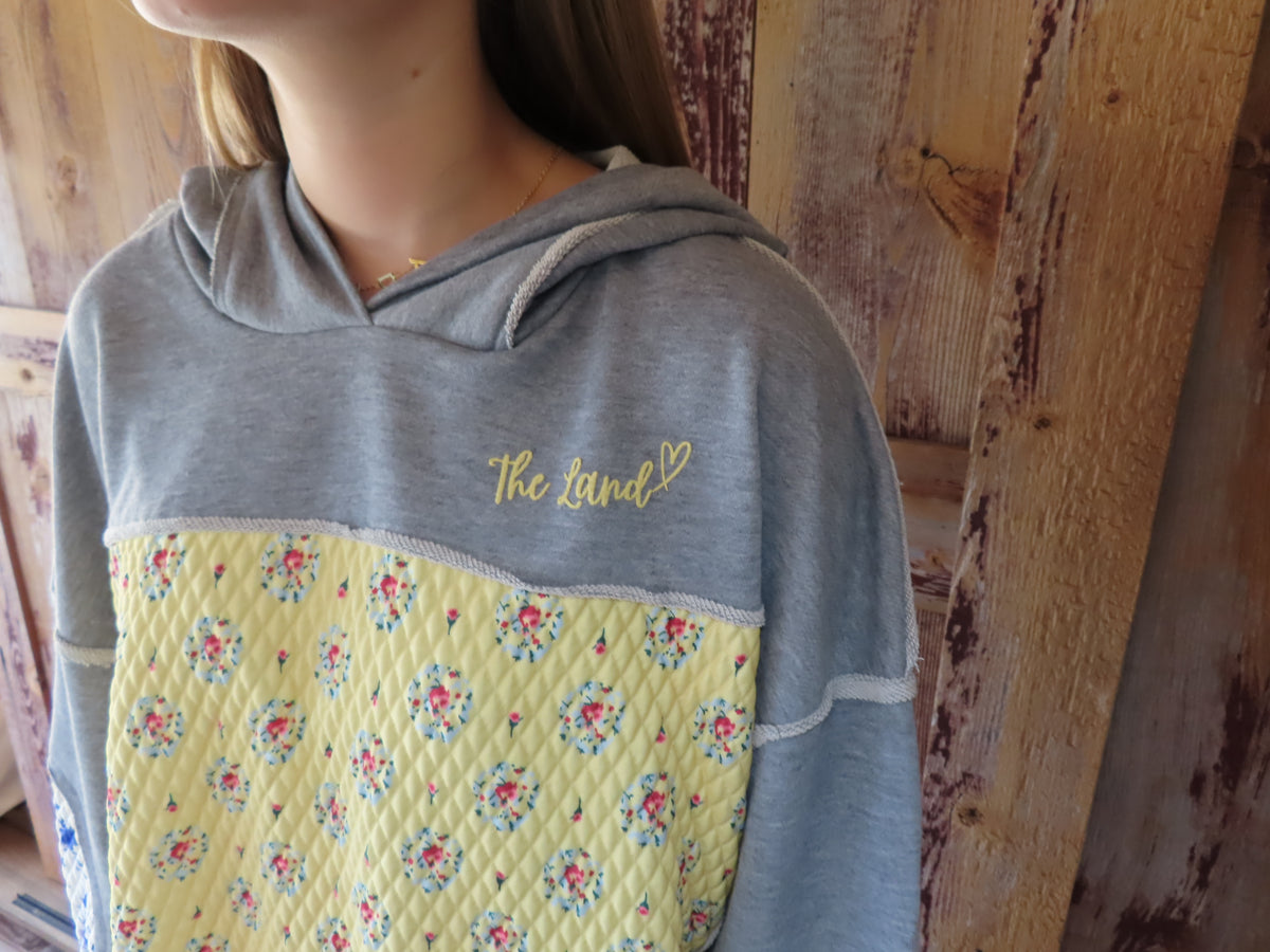 Boho Oversized Patchwork Floral The Land hoodie