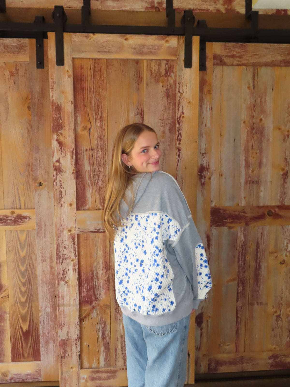 Boho Oversized Patchwork Floral The Land hoodie