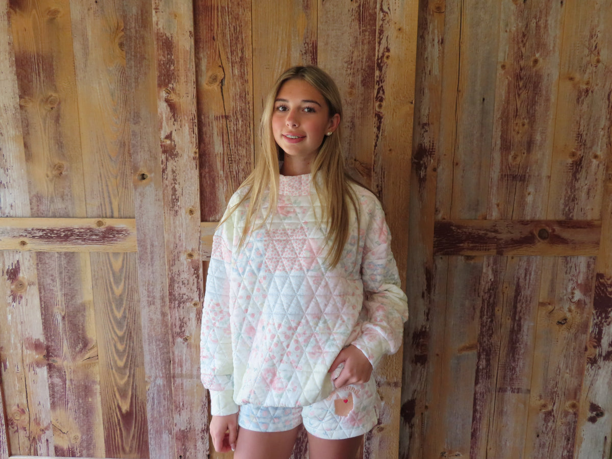 Patchwork Floral Cleveland Mockneck