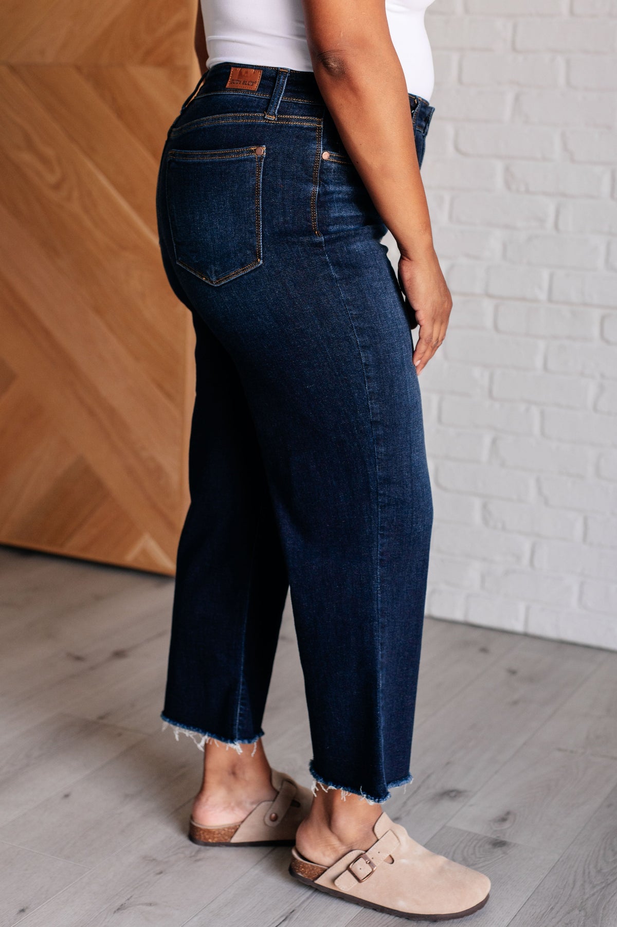 Judy Blue Madeline High Rise Cropped Wide Leg Jeans