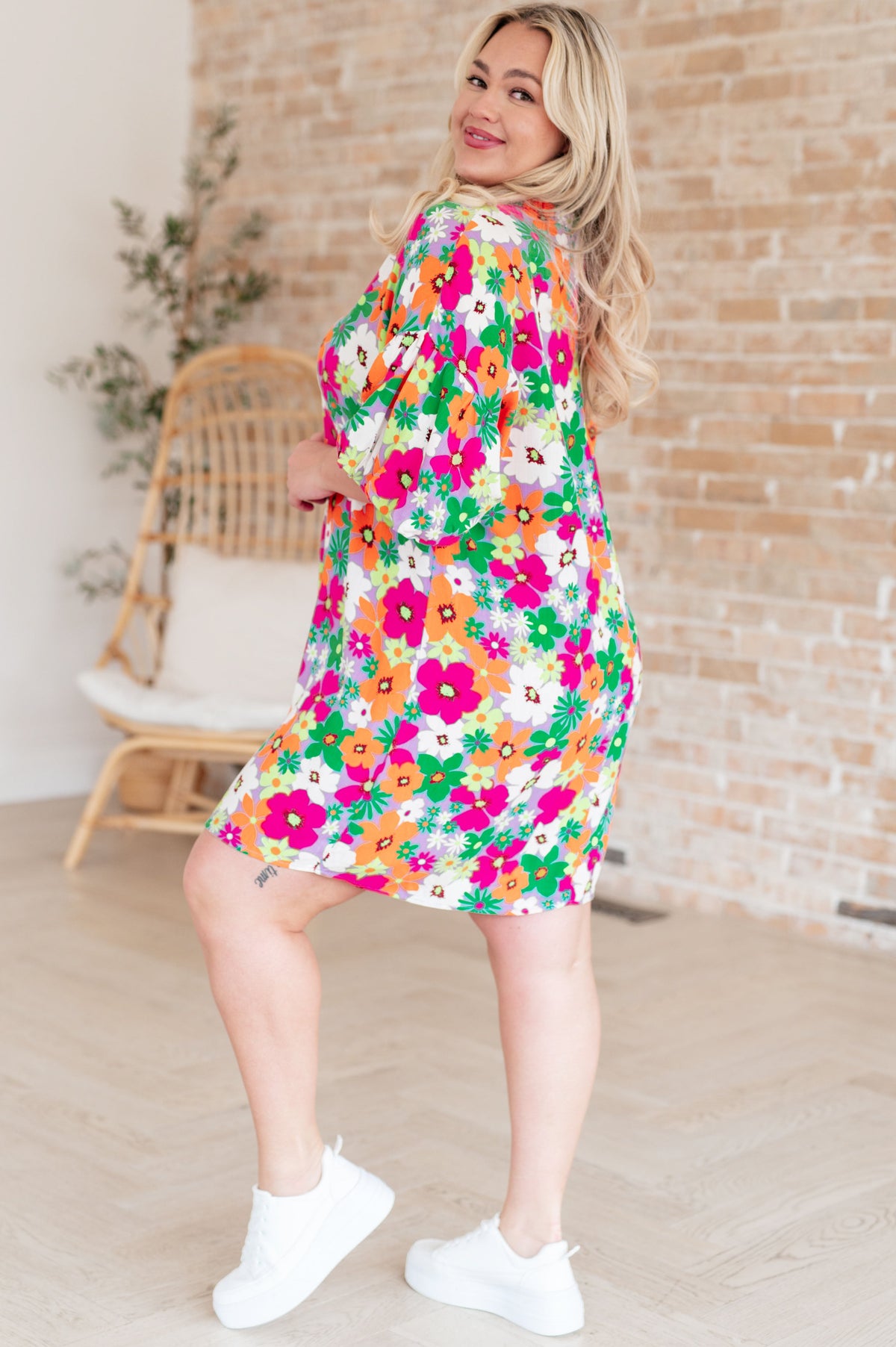 No Garden, No Problem Bubble Sleeve Dress (Ave)