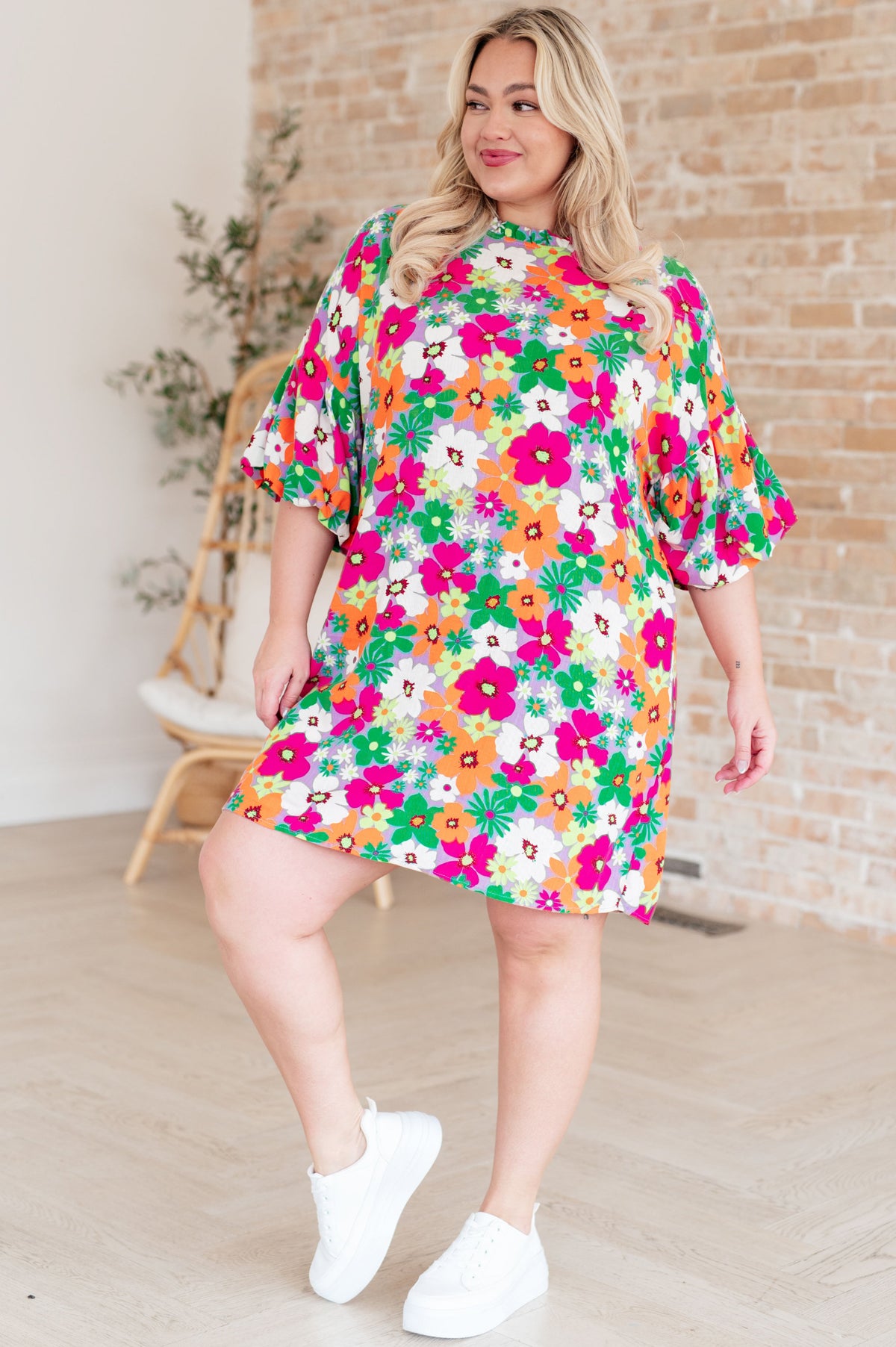 No Garden, No Problem Bubble Sleeve Dress (Ave)