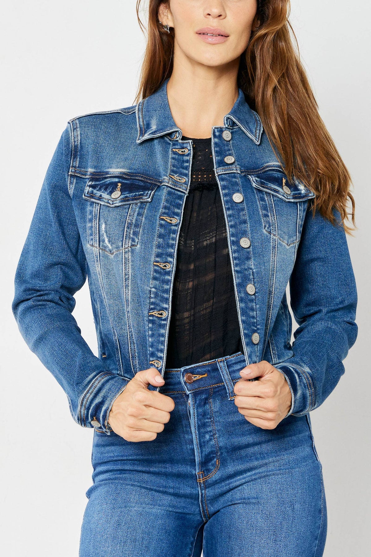 Judy Blue Jeans - Denim Classic Destroy Jacket: DK