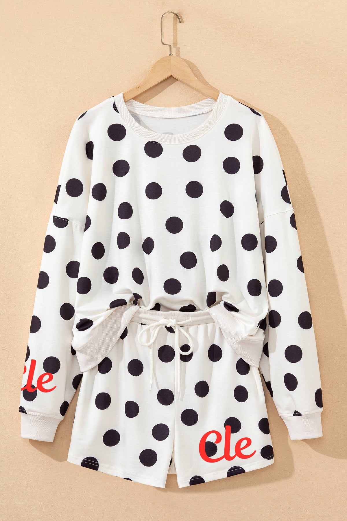 Polka Dot Cle Set: Custom Pullover & Drawstring Shorts