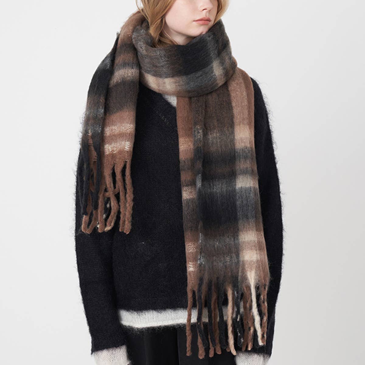 COZY WINTER SCAR, FAUX CASHMERE WRAP AND SHAWL