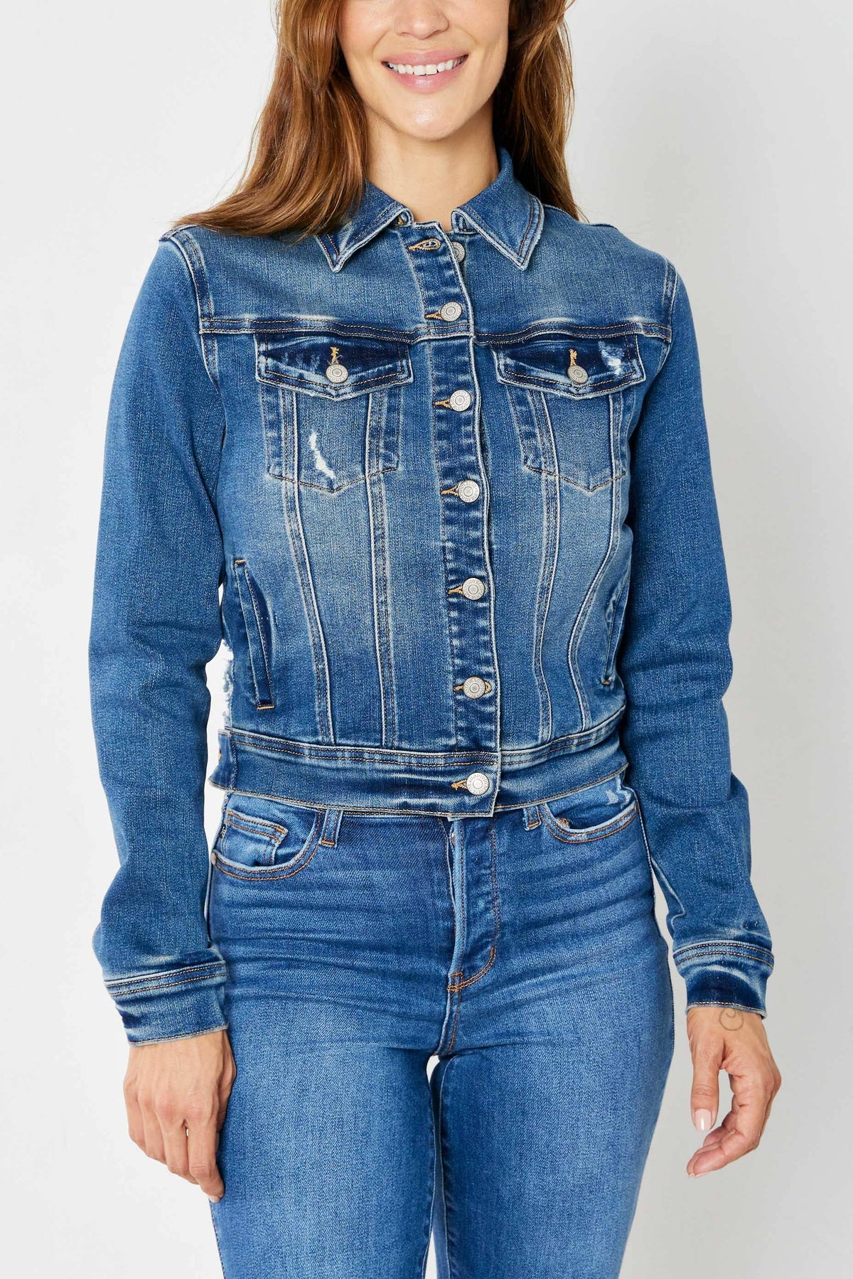 Judy Blue Jeans - Denim Classic Destroy Jacket: DK