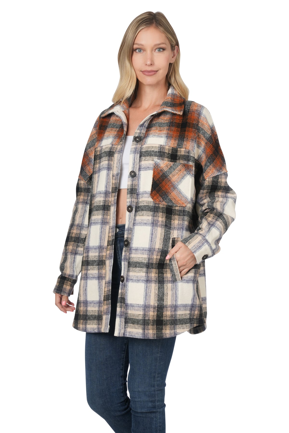 Zenana Ombre Oversized Shacket