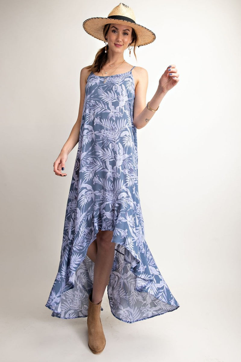 Easel Blue lagoon maxi dress