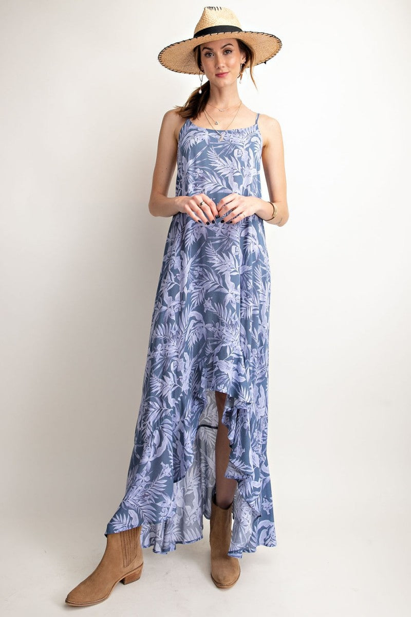 Easel Blue lagoon maxi dress