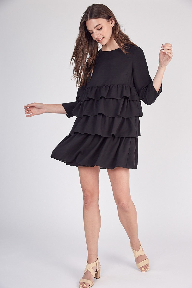 Washed Clay Ruffled Mini Dress