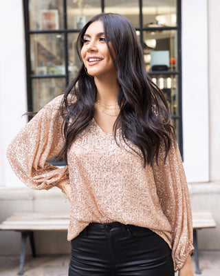 Grace and Lace holiday sequin top