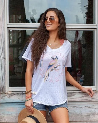 Grace &amp; Lace Burnout Graphic Tee “Lost in Paradise”
