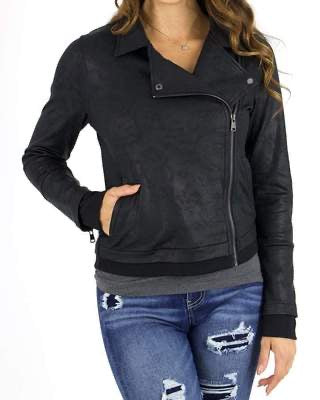 Grace &amp; Lace Move Free Leather Look Moto Jacket*new colors*