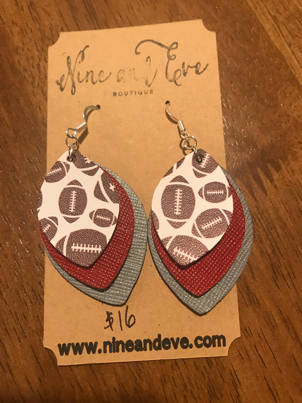 Nine and Eve Ohio State football earrings