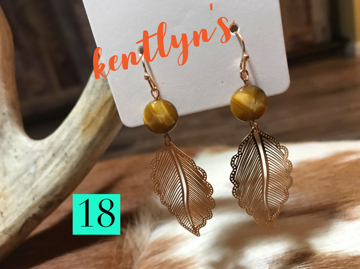Semi precious stone/pearl filigree earrings