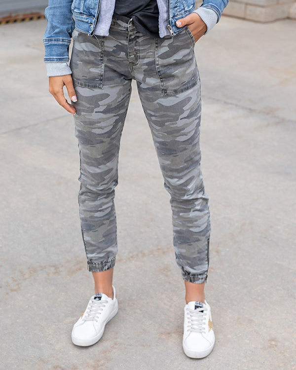 Grace &amp; Lace Twill Sueded Joggers